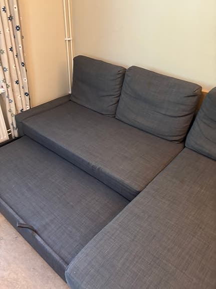 IKEA hörnbäddsoffa med schäslong grå