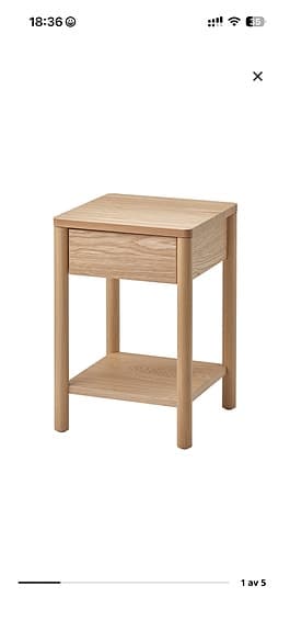 IKEA sängbord / nattduksbord i trä med låda
