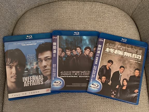 Infernal Affairs original Asian edition bluray trilogy