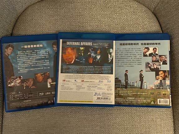 Infernal Affairs original Asian edition bluray trilogy
