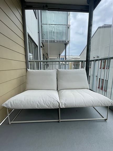 Ikea Havsten - 2+2 Vit balkongsoffa / utesoffa med metallstomme
