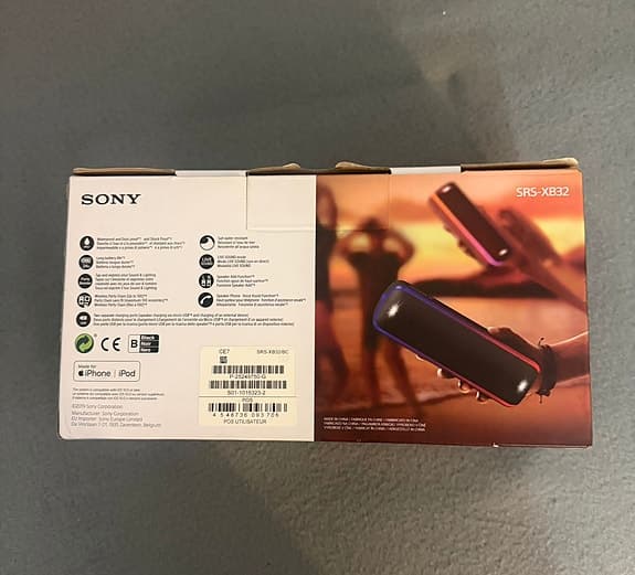 Sony SRS-XB32 Bluetooth högtalare Extra Bass svart