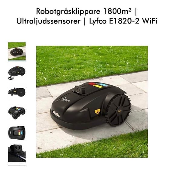 Lyfco E1820-2 WiFi robotgräsklippare 1800 m² med ultraljudssensorer