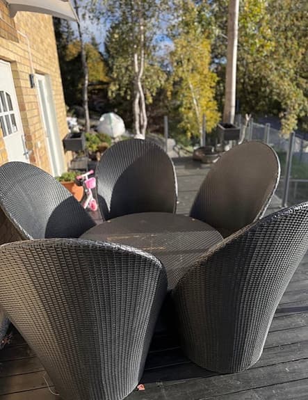Elegant loungegrupp i konstrotting