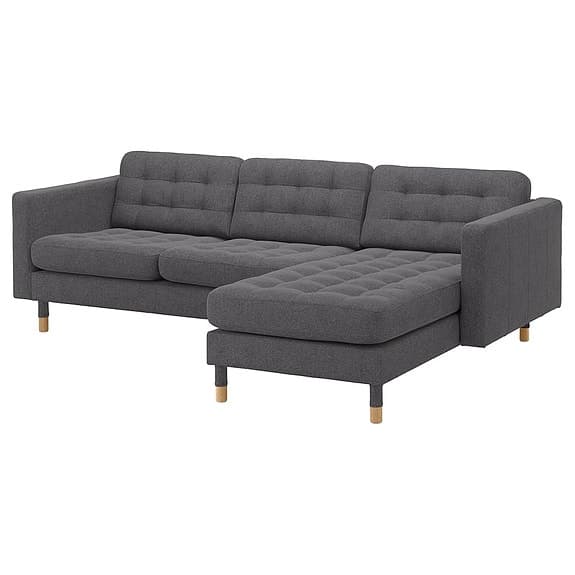 Soffa med schäslong divan