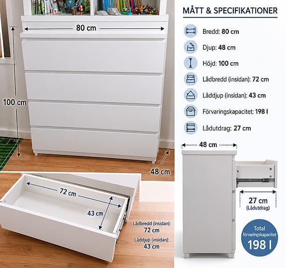 malm byrå från Ikea