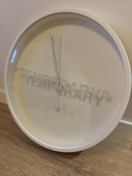 IKEA x Off-White “TEMPORARY” väggklocka – Virgil Abloh – limiterad edition
