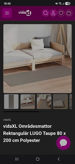 Områdesmattor Rektangulär LUGO Taupe 80 x 200 cm Polyester