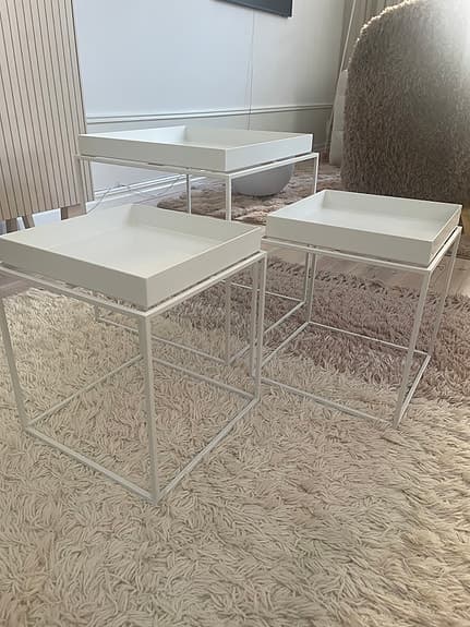 Hay - Tray Table soffbord, 3 stycken  vita