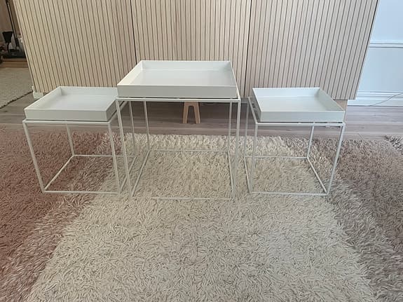 Hay - Tray Table soffbord, 3 stycken  vita