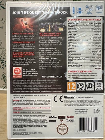 Nintendo Wii Guitar Hero Warriors of Rock spel