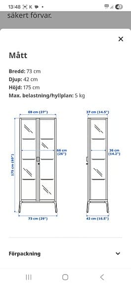 Vitrinskåp milsbo från IKEA