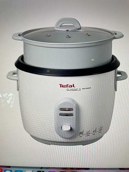 Tefal riskokare med ånginsats vit