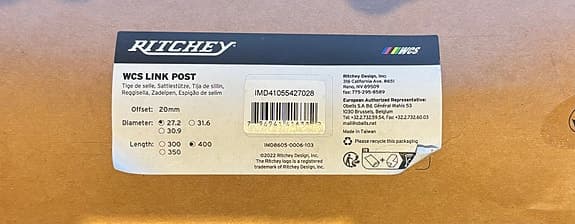 Sadelstolpe: Ritchey WCS Link 27,2x400mm