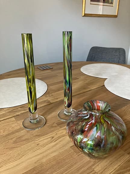 Artek dekorationsvaser i glas flerfärgade
