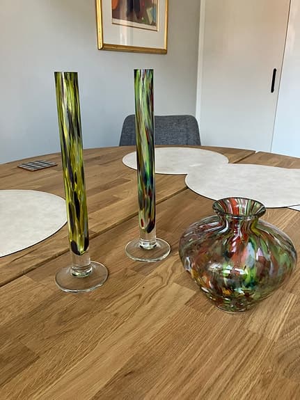 Artek dekorationsvaser i glas flerfärgade