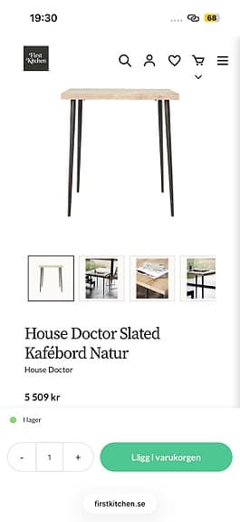 House Doctor litet matbord natur/Ek