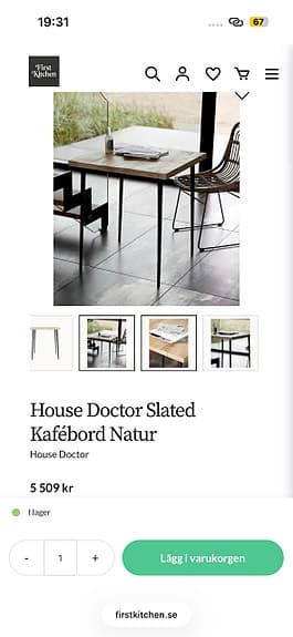 House Doctor litet matbord natur/Ek