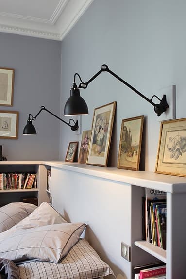 Vägglampa | Lampe Gras No222 | Round - Svart bas