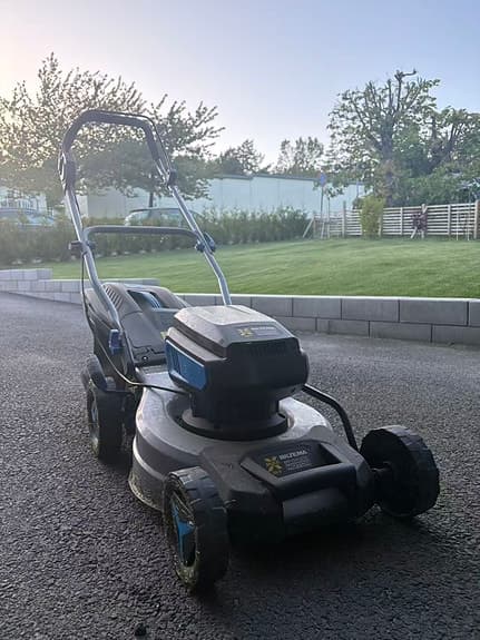Good condition biltema lawn mower+one Battery MultiX 36 V, 2.5 Ah