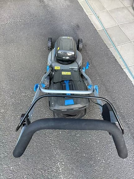Good condition biltema lawn mower+one Battery MultiX 36 V, 2.5 Ah