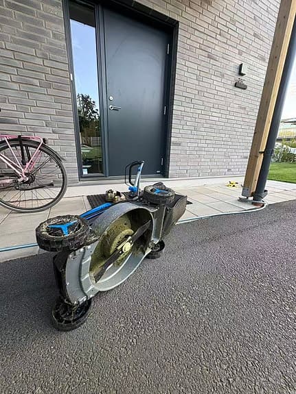 Good condition biltema lawn mower+one Battery MultiX 36 V, 2.5 Ah