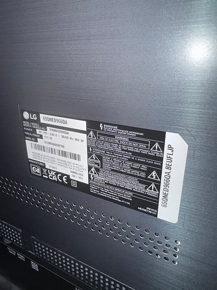 LG TV 65" 8k defekt