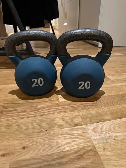 Kettlebells 20 kg blågröna (2 st)