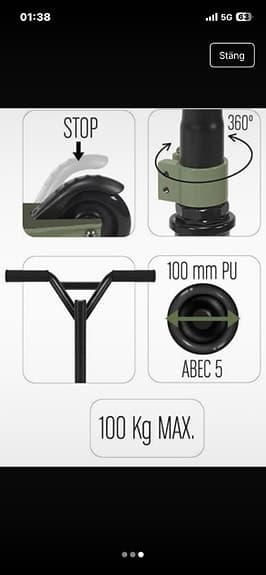 Ny Stamp Freestyle Scooter Militär skids control