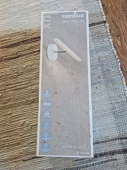 Helt ny Nordlux IP S13 40 LED-badrumslampa / spegellampa – Oöppnad