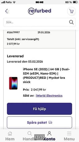 Apple iPhone SE mobil 64 GB röd