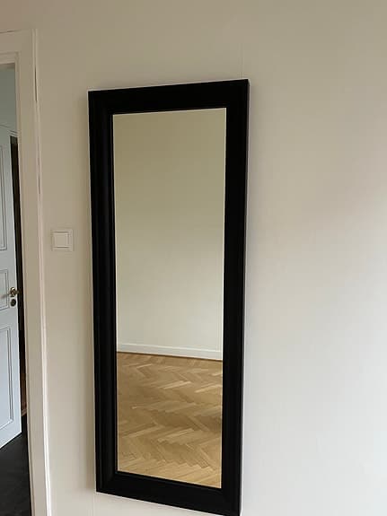 IKEA ”Toftbyn” helkroppsspegel med svart ram