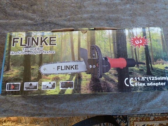 Motorsågs adapter med 11.5 tums (12") kedja, för montering till en vinkelslip!