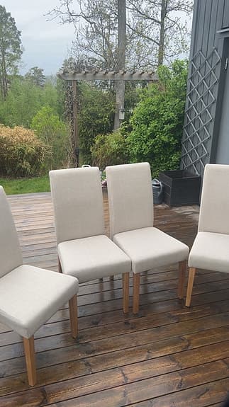 Mio matstolar tyg med träben
