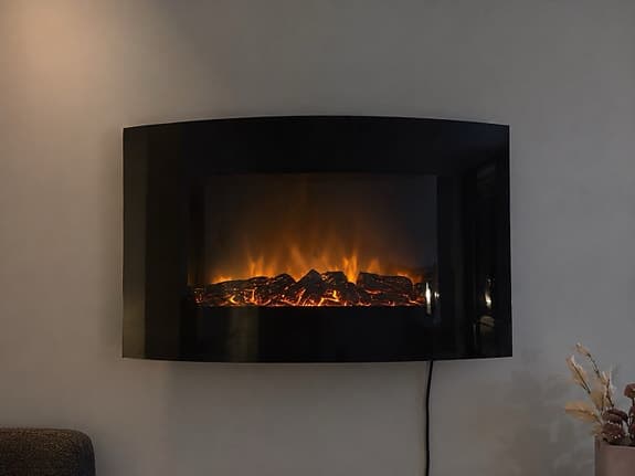 Elektrisk väggmonterad kamin svart