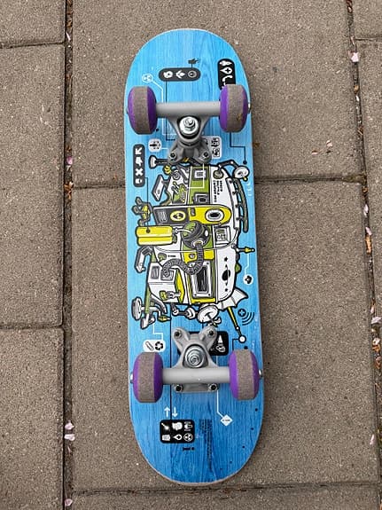 Skateboard blå inkl skydd