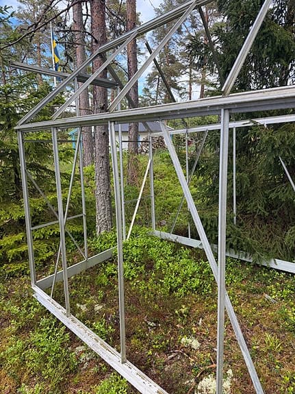 Växthus stomme i metall