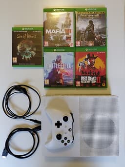 Xbox One S (500 GB), 1 kontroll + 5 st spel