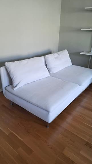 IKEA 2 sits schäslong/soffa ljusgrå/beige
