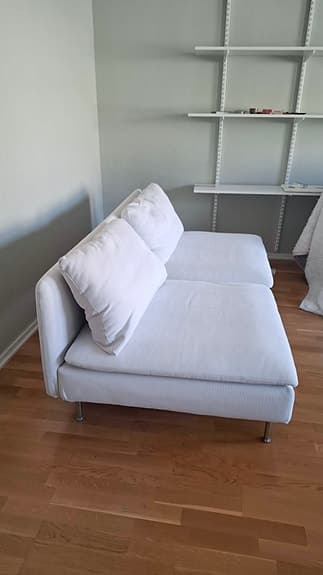 IKEA 2 sits schäslong/soffa ljusgrå/beige