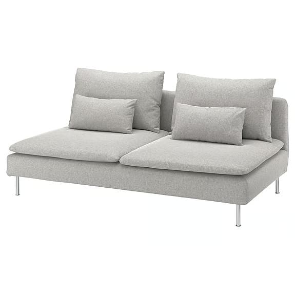 IKEA 2 sits schäslong/soffa ljusgrå/beige