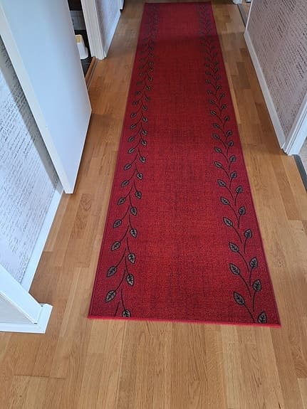 Leaf Röd Gångmatta 80X375