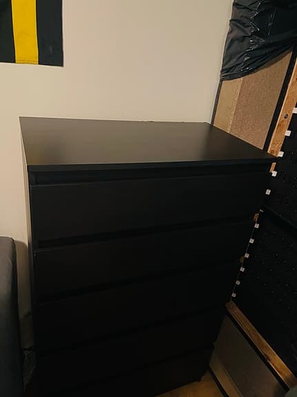 IKEA kullen svartbrun byrå (5 lådor)
