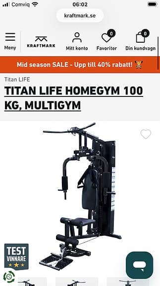 Titan LIFE Multigym hemmagym 100kg svart träningsmaskin