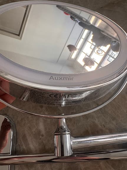 Auxmir väggmonterad sminkspegel med LED-belysning krom