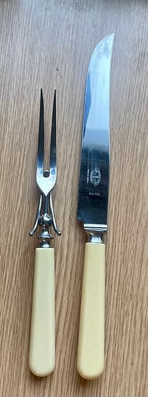 Jernbolaget Eskilstuna trancherset med ”benhandtag” vintage i mycket bra skick