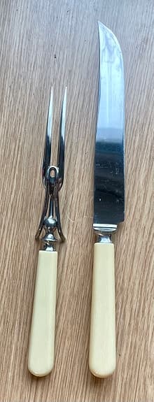 Jernbolaget Eskilstuna trancherset med ”benhandtag” vintage i mycket bra skick