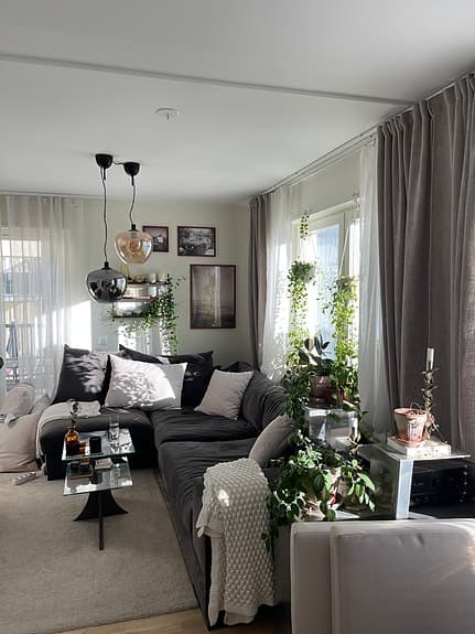 LAZY soffa mörkgrå inkl. puff