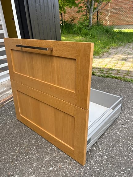 Kökslådor med träluckor och handtag ikea faktum