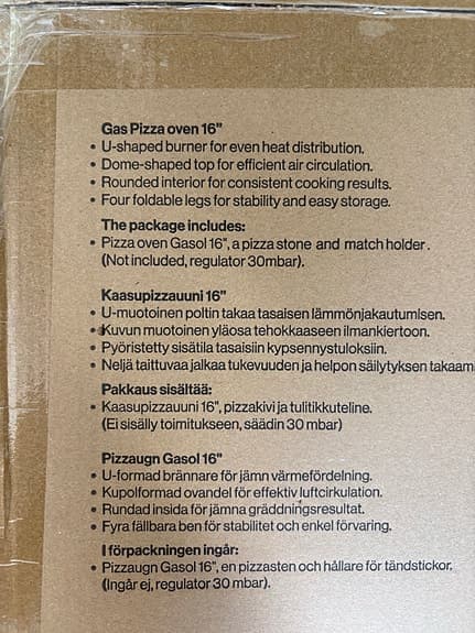 Muurikka pizzaugn 16” gasol